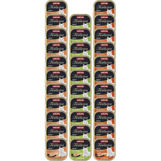 The Finest Cat Food Wet Fish & Meat Variety (32 x 100 g), Cat Food Wet without Grain and Sugar by animonda, with Fresh, Meaty Ingredients The Finest Cat Food Wet Fish & Meat Variety (32 x 100 g), Cat Food Wet without Grain and Sugar by animonda, with Fresh, Meaty Ingredients