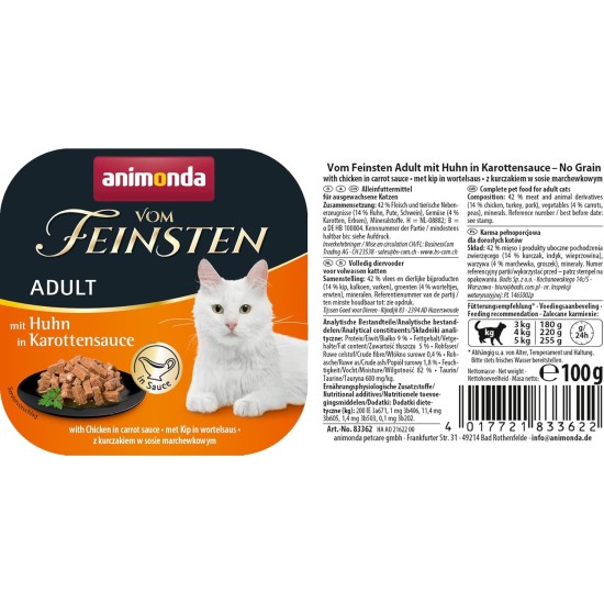 The Finest Cat Food Wet Fish & Meat Variety (32 x 100 g), Cat Food Wet without Grain and Sugar by animonda, with Fresh, Meaty Ingredients The Finest Cat Food Wet Fish & Meat Variety (32 x 100 g), Cat Food Wet without Grain and Sugar by animonda, with Fresh, Meaty Ingredients