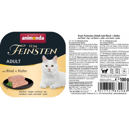 The Finest Cat Food Wet Fish & Meat Variety (32 x 100 g), Cat Food Wet without Grain and Sugar by animonda, with Fresh, Meaty Ingredients The Finest Cat Food Wet Fish & Meat Variety (32 x 100 g), Cat Food Wet without Grain and Sugar by animonda, with Fresh, Meaty Ingredients