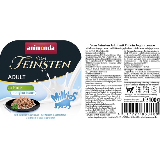 The Finest Cat Food Wet Fish & Meat Variety (32 x 100 g), Cat Food Wet without Grain and Sugar by animonda, with Fresh, Meaty Ingredients The Finest Cat Food Wet Fish & Meat Variety (32 x 100 g), Cat Food Wet without Grain and Sugar by animonda, with Fresh, Meaty Ingredients