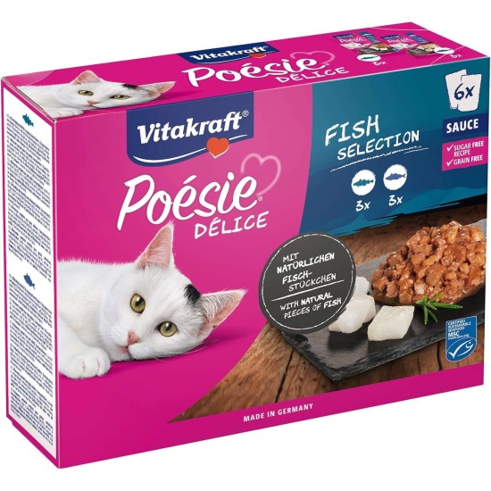 Vitakraft Cat Food Poesie delisauce, Multipack Fish - 6 Bag Vitakraft Cat Food Poesie delisauce, Multipack Fish - 6 Bag