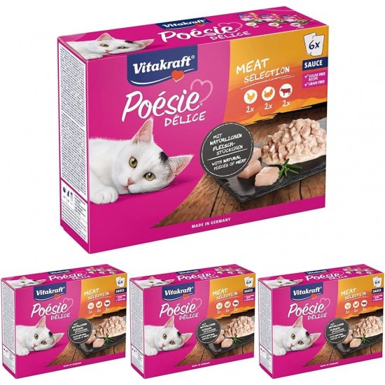 Vitakraft Cat Food Poetry delisauce, Multipack Meat - 6 Pouch Vitakraft Cat Food Poetry delisauce, Multipack Meat - 6 Pouch