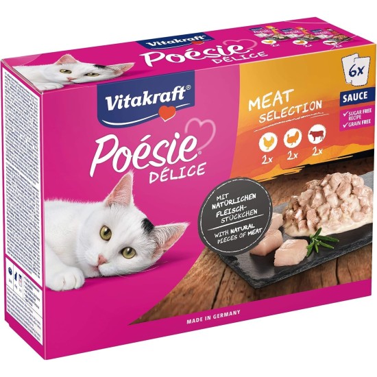 Vitakraft Cat Food Poetry delisauce, Multipack Meat - 6 Pouch Vitakraft Cat Food Poetry delisauce, Multipack Meat - 6 Pouch