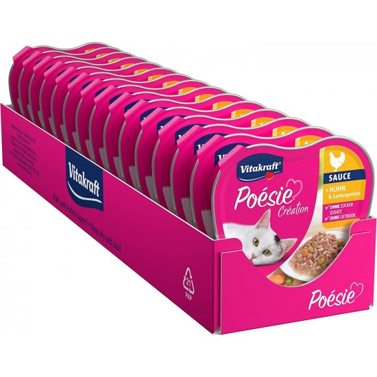 Vitakraft Cat Food Wet Food Poésie Heart Bowl Sauce - 15 x 85g Vitakraft Cat Food Wet Food Poésie Heart Bowl Sauce - 15 x 85g
