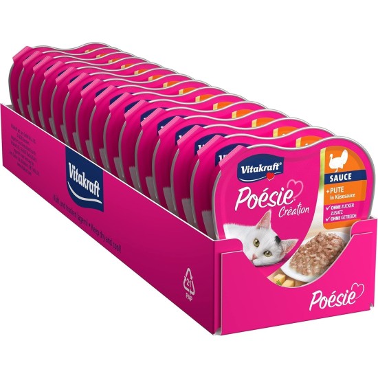 Vitakraft Cat Food Wet Food Poésie Heart Bowl Sauce - 15 x 85g Vitakraft Cat Food Wet Food Poésie Heart Bowl Sauce - 15 x 85g