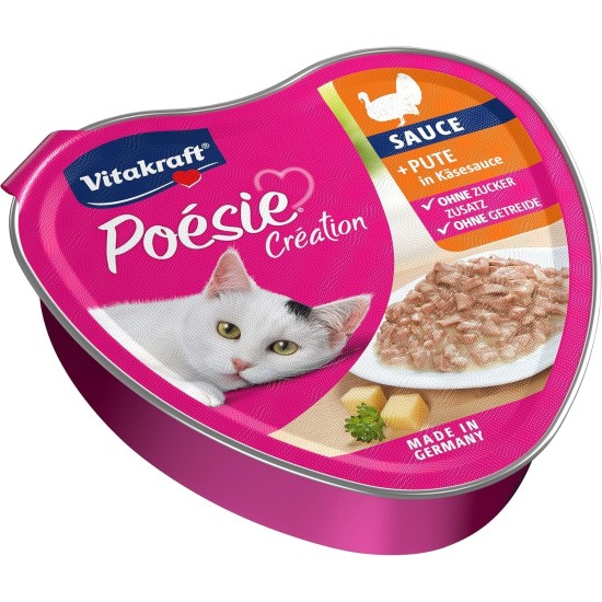 Vitakraft Cat Food Wet Food Poésie Heart Bowl Sauce - 15 x 85g Vitakraft Cat Food Wet Food Poésie Heart Bowl Sauce - 15 x 85g