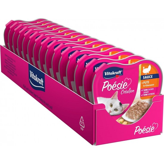 Vitakraft Cat Food Wet Food Poésie Heart Bowl Sauce - 15 x 85g Vitakraft Cat Food Wet Food Poésie Heart Bowl Sauce - 15 x 85g
