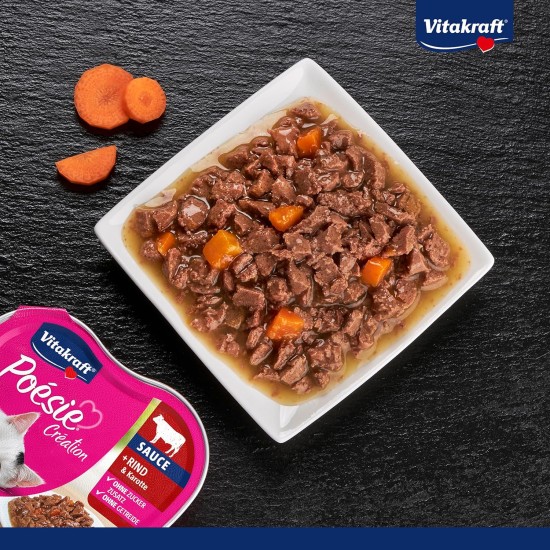 Vitakraft Cat Food Wet Food Poésie Heart Bowl Sauce - 15 x 85g Vitakraft Cat Food Wet Food Poésie Heart Bowl Sauce - 15 x 85g