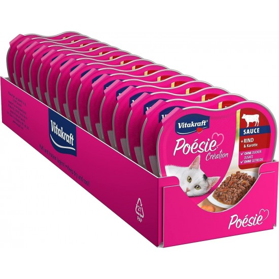 Vitakraft Cat Food Wet Food Poésie Heart Bowl Sauce - 15 x 85g Vitakraft Cat Food Wet Food Poésie Heart Bowl Sauce - 15 x 85g