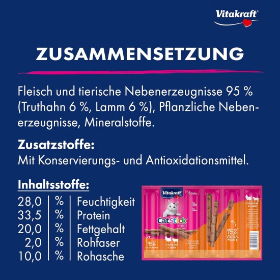 Vitakraft Cat treats Cat - Stick mini Chicken & Cat grass - 60 x 6g Vitakraft Cat treats Cat - Stick mini Chicken & Cat grass - 60 x 6g