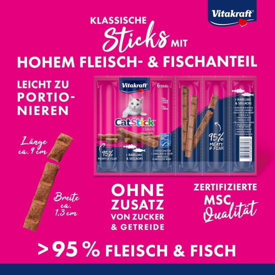 Vitakraft Cat treats Cat - Stick mini Chicken & Cat grass - 60 x 6g Vitakraft Cat treats Cat - Stick mini Chicken & Cat grass - 60 x 6g