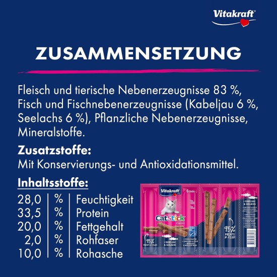 Vitakraft Cat treats Cat - Stick mini Chicken & Cat grass - 60 x 6g Vitakraft Cat treats Cat - Stick mini Chicken & Cat grass - 60 x 6g