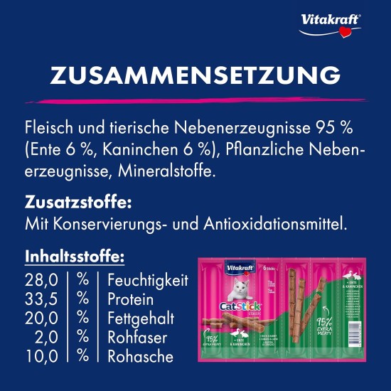 Vitakraft Cat treats Cat - Stick mini Chicken & Cat grass - 60 x 6g Vitakraft Cat treats Cat - Stick mini Chicken & Cat grass - 60 x 6g