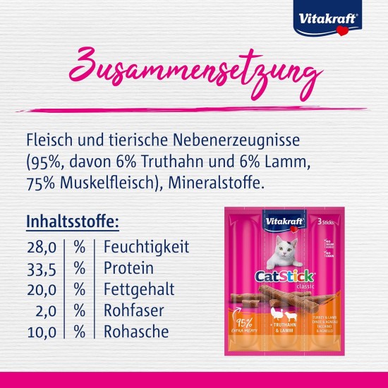 Vitakraft Cat treats Cat - Stick mini Chicken & Cat grass - 60 x 6g Vitakraft Cat treats Cat - Stick mini Chicken & Cat grass - 60 x 6g