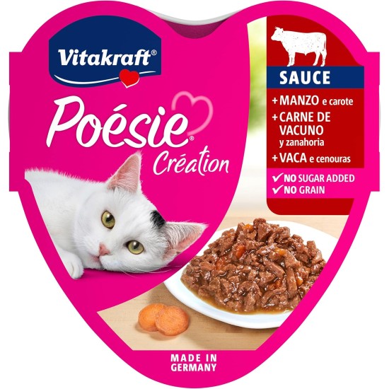 Vitakraft Poésie Creation Willow Wet Cat Food in Sauce, Beef and Carrot, 85 g Vitakraft Poésie Creation Willow Wet Cat Food in Sauce, Beef and Carrot, 85 g