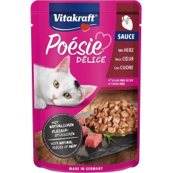 Vitakraft Poésie Délice, Wet Cat Food in Sauce, with Heart, No Added Sugar and Grains (1 x 85 g)