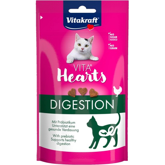 Vitakraft Vita Hearts Digestion Soft Cat Snack for Healthy Digestion with Chicken (1 x 40 g) Vitakraft Vita Hearts Digestion Soft Cat Snack for Healthy Digestion with Chicken (1 x 40 g)