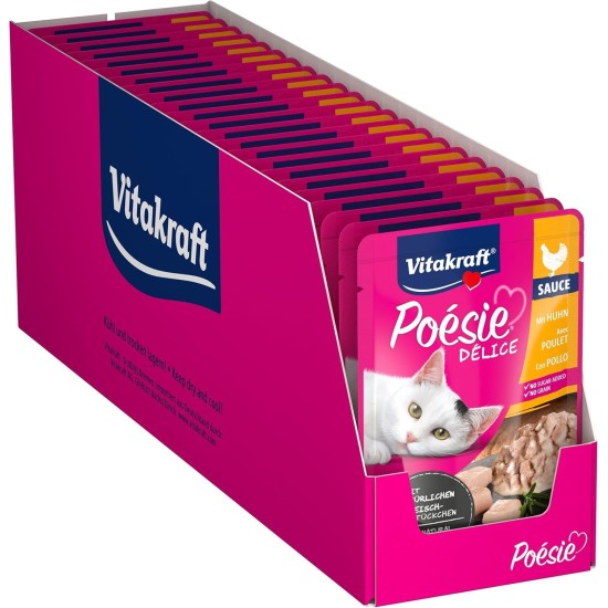 Vitakraft Wet cat food Poésie Deli- Sauce pouch 23 x 85g, Chicken Vitakraft Wet cat food Poésie Deli- Sauce pouch 23 x 85g, Chicken