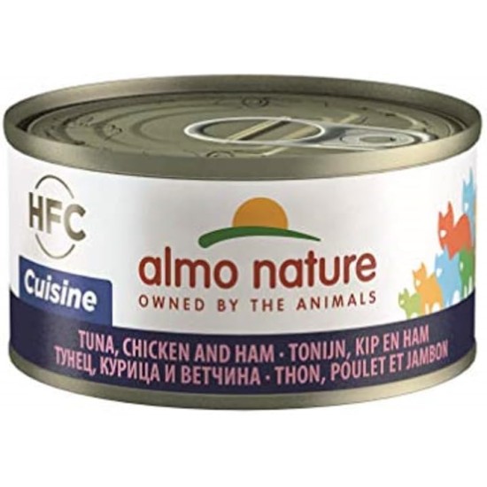 almo nature HFC Cuisine Wet Cat Food with Tuna, Chicken and Ham (24 Cans of 70 g) almo nature HFC Cuisine Wet Cat Food with Tuna, Chicken and Ham (24 Cans of 70 g)
