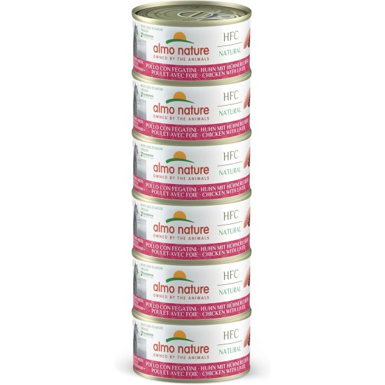 almo nature HFC Cuisine Wet Cat Food with Tuna, Chicken and Ham (24 Cans of 70 g) almo nature HFC Cuisine Wet Cat Food with Tuna, Chicken and Ham (24 Cans of 70 g)