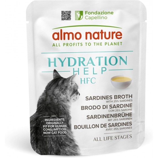 almo nature HFC Hydration Help Wet Cat Food - Tuna Broth and Tuna Fillet - Human Grade, Gluten Free, Monoprotein, 50g, 24 Pieces, 1.2 kg almo nature HFC Hydration Help Wet Cat Food - Tuna Broth and Tuna Fillet - Human Grade, Gluten Free, Monoprotein, 50g, 24 Pieces, 1.2 kg