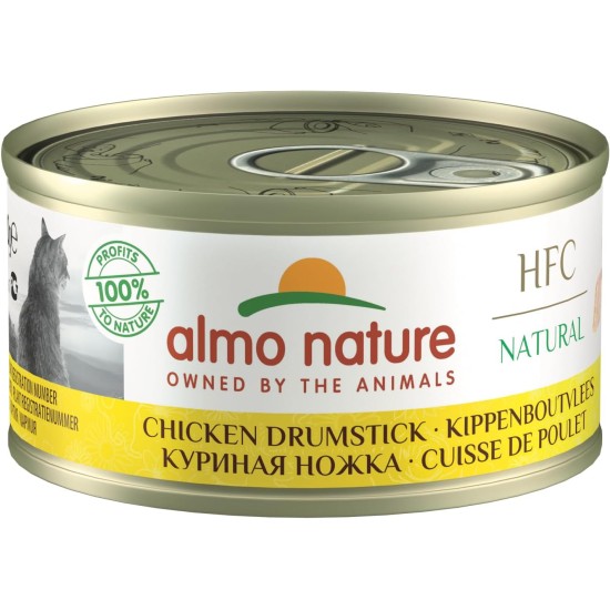 almo nature HFC Natural Wet Cat Food with Chicken Drumstick (24 x 70 g Tins), Transparent almo nature HFC Natural Wet Cat Food with Chicken Drumstick (24 x 70 g Tins), Transparent