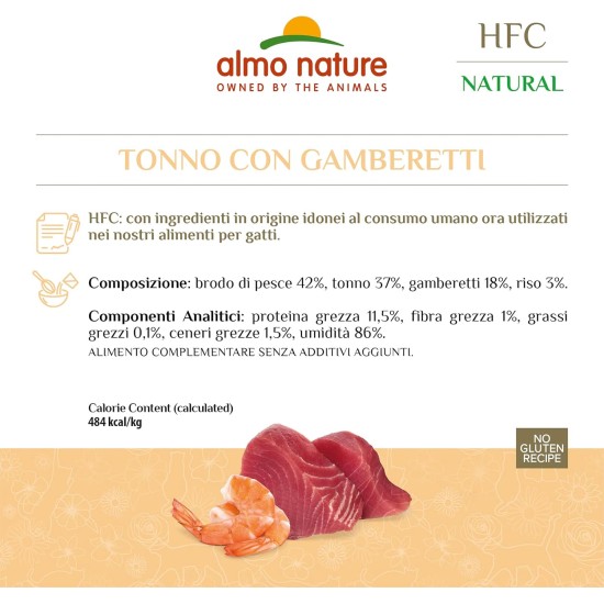 almo nature HFC Natural Wet Cat Food with Tuna and Shrimp 280 g x 12, 4.2 kg almo nature HFC Natural Wet Cat Food with Tuna and Shrimp 280 g x 12, 4.2 kg