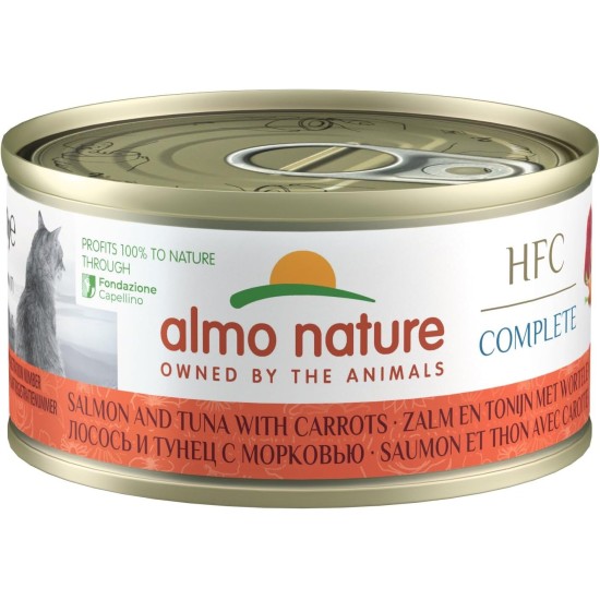 almo nature HFC Wet Cat Food Complete with Salmon, Tuna and Carrots, 24 x 70g Tubs almo nature HFC Wet Cat Food Complete with Salmon, Tuna and Carrots, 24 x 70g Tubs