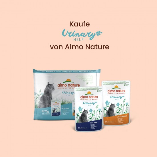 almo nature Holistic Urinary Help Cat Food, Wet Food for Adult Cats with Chicken, Pack of 30 (30 x 70 g)