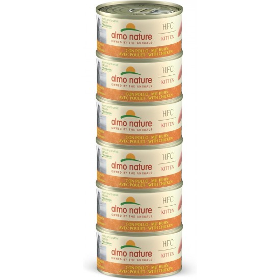 almo nature Megapack Kitten Complete Food for Cat Boys, Wet Food with Chicken, Pack of 6 (6 x 70 g) almo nature Megapack Kitten Complete Food for Cat Boys, Wet Food with Chicken, Pack of 6 (6 x 70 g)