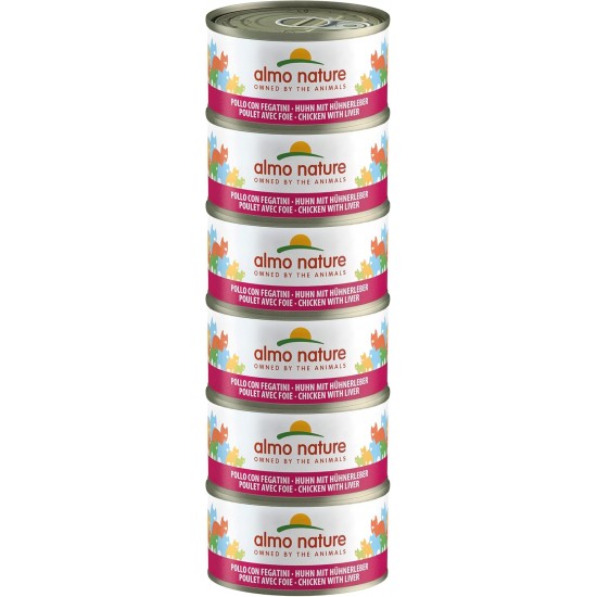 almo nature Megapack Wet Cat Food Chicken and Liver Pack of 6 (6 x 70 g), 1 Piece (1 Pack) almo nature Megapack Wet Cat Food Chicken and Liver Pack of 6 (6 x 70 g), 1 Piece (1 Pack)
