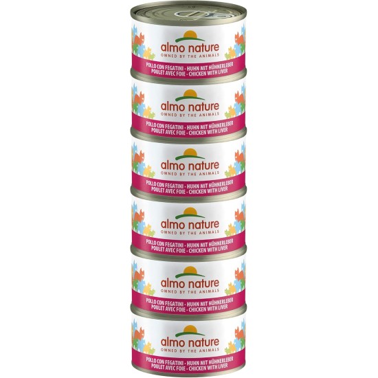 almo nature Megapack Wet Cat Food Chicken and Liver Pack of 6 (6 x 70 g), 1 Piece (1 Pack) almo nature Megapack Wet Cat Food Chicken and Liver Pack of 6 (6 x 70 g), 1 Piece (1 Pack)
