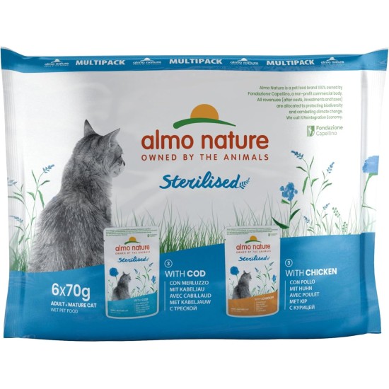 almo nature Multipack Holistic Anti Hairball 3 x mit Kabeljau - 3 x Mit Huhn. Alleinfutter für Erwachsene Katzen,Nassfutter 6er Pack (6x70g) almo nature Multipack Holistic Anti Hairball 3 x mit Kabeljau - 3 x Mit Huhn. Alleinfutter für Erwachsene Katzen,Nassfutter 6er Pack (6x70g)