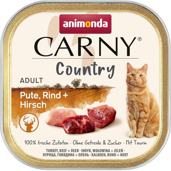 animonda Carny Adult Country Cat Food, Wet Food for Cats in Practical Portion Bowl with Chicken, Turkey + Trout, 32 x 100 g animonda Carny Adult Country Cat Food, Wet Food for Cats in Practical Portion Bowl with Chicken, Turkey + Trout, 32 x 100 g