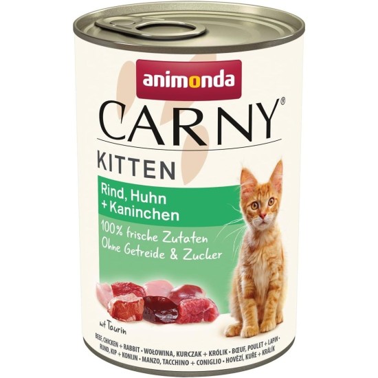 animonda Carny Cat Wet Food Kitten Baby Paté (12 x 200 g), Kitten Grain-Free Cat Wet Food without Sugar for Growing Kittens up to 1 Year, with Fresh Ingredients animonda Carny Cat Wet Food Kitten Baby Paté (12 x 200 g), Kitten Grain-Free Cat Wet Food without Sugar for Growing Kittens up to 1 Year, with Fresh Ingredients
