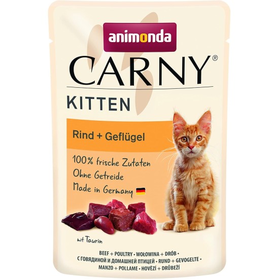 animonda Carny Cat Wet Food Kitten Baby Paté (12 x 200 g), Kitten Grain-Free Cat Wet Food without Sugar for Growing Kittens up to 1 Year, with Fresh Ingredients animonda Carny Cat Wet Food Kitten Baby Paté (12 x 200 g), Kitten Grain-Free Cat Wet Food without Sugar for Growing Kittens up to 1 Year, with Fresh Ingredients