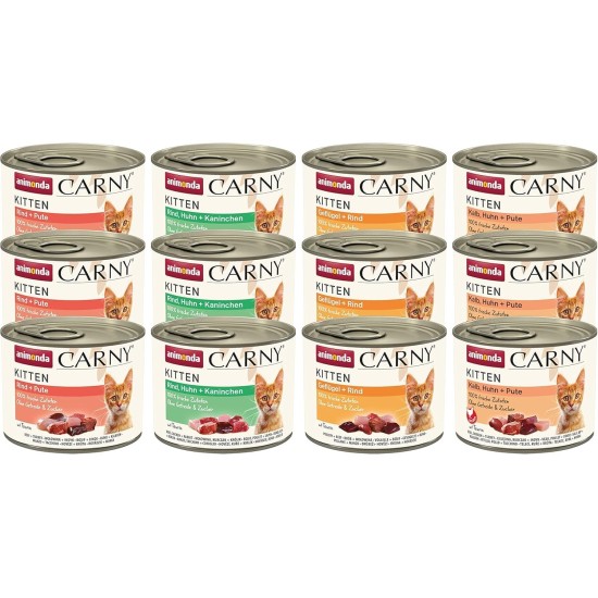 animonda Carny Cat Wet Food Kitten Baby Paté (12 x 200 g), Kitten Grain-Free Cat Wet Food without Sugar for Growing Kittens up to 1 Year, with Fresh Ingredients animonda Carny Cat Wet Food Kitten Baby Paté (12 x 200 g), Kitten Grain-Free Cat Wet Food without Sugar for Growing Kittens up to 1 Year, with Fresh Ingredients