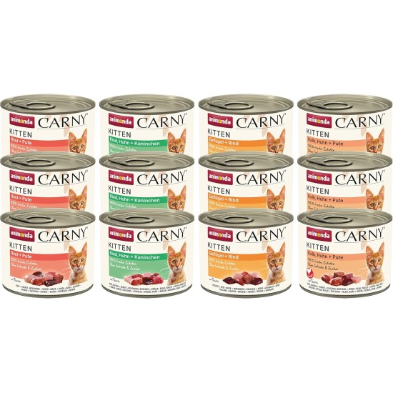 animonda Carny Kitten Cat Food, Wet Food for Cats up to 1 Year of Age, Various Types and Sizes animonda Carny Kitten Cat Food, Wet Food for Cats up to 1 Year of Age, Various Types and Sizes