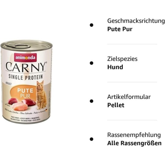 animonda Carny Single Protein Adult Cat Food, Wet, for Cats. animonda Carny Single Protein Adult Cat Food, Wet, for Cats.