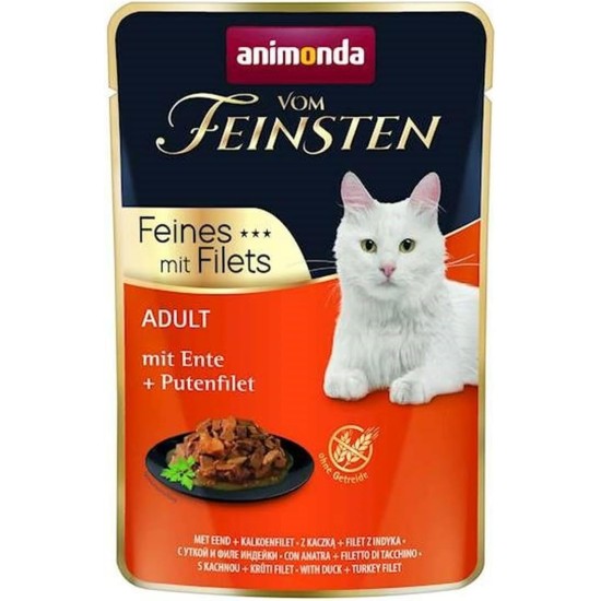 animonda Vom Feinsten Adult Cat Food, Wet Food for Adult Cats, Fine Fillets, with Veal + Chicken Fillet, 18 x 85 g animonda Vom Feinsten Adult Cat Food, Wet Food for Adult Cats, Fine Fillets, with Veal + Chicken Fillet, 18 x 85 g