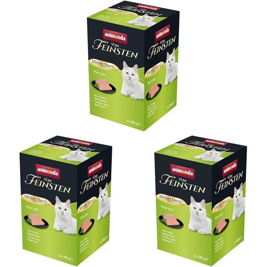 animonda Vom Feinsten Adult Cat Food, Wet Food for Adult Cats, Mild Menu, Mild Variety 32 x 100 g animonda Vom Feinsten Adult Cat Food, Wet Food for Adult Cats, Mild Menu, Mild Variety 32 x 100 g