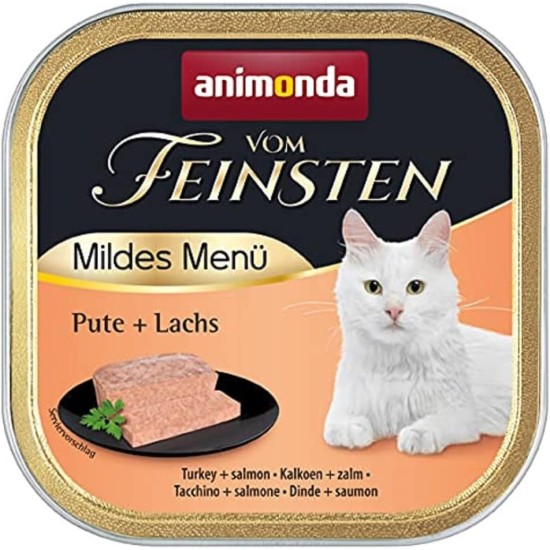 animonda Vom Feinsten Adult Cat Food, Wet Food for Adult Cats, Mild Menu, Mild Variety 32 x 100 g animonda Vom Feinsten Adult Cat Food, Wet Food for Adult Cats, Mild Menu, Mild Variety 32 x 100 g