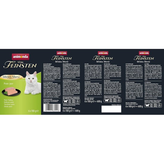 animonda Vom Feinsten Adult Cat Food, Wet Food for Adult Cats, Mild Menu, Mild Variety 32 x 100 g animonda Vom Feinsten Adult Cat Food, Wet Food for Adult Cats, Mild Menu, Mild Variety 32 x 100 g