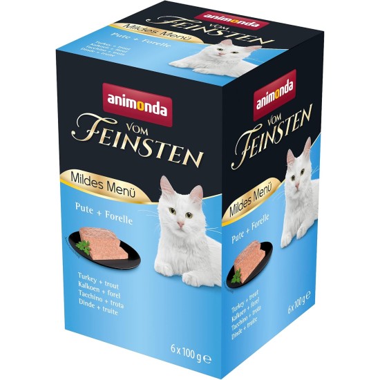 animonda Vom Feinsten Adult Cat Food, Wet Food for Adult Cats, Mild Menu, Mild Variety 32 x 100 g animonda Vom Feinsten Adult Cat Food, Wet Food for Adult Cats, Mild Menu, Mild Variety 32 x 100 g