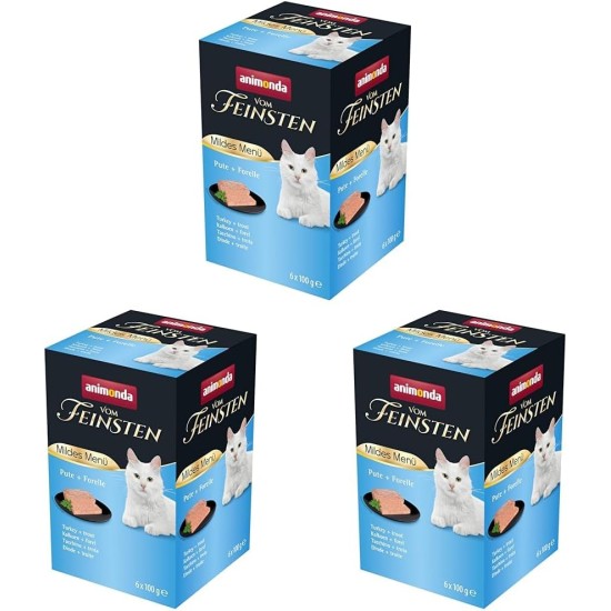 animonda Vom Feinsten Adult Cat Food, Wet Food for Adult Cats, Mild Menu, Mild Variety 32 x 100 g animonda Vom Feinsten Adult Cat Food, Wet Food for Adult Cats, Mild Menu, Mild Variety 32 x 100 g