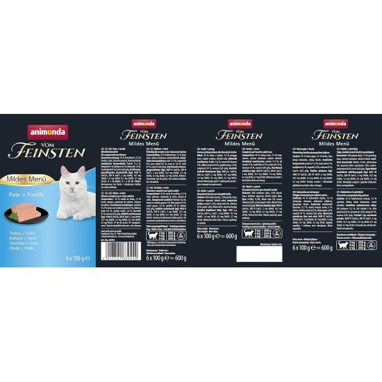 animonda Vom Feinsten Adult Cat Food, Wet Food for Adult Cats, Mild Menu, Mild Variety 32 x 100 g animonda Vom Feinsten Adult Cat Food, Wet Food for Adult Cats, Mild Menu, Mild Variety 32 x 100 g