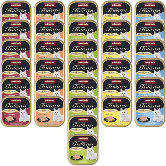 animonda Vom Feinsten Adult Cat Food, Wet Food for Adult Cats, Mild Menu, Mild Variety 32 x 100 g animonda Vom Feinsten Adult Cat Food, Wet Food for Adult Cats, Mild Menu, Mild Variety 32 x 100 g