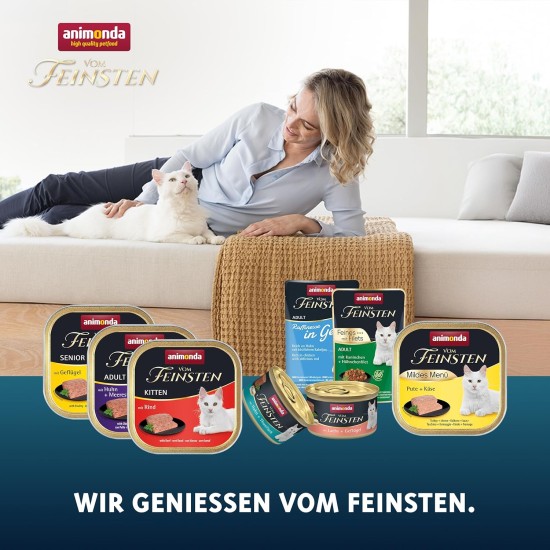 animonda Vom Feinsten Adult Fish & Meat Variety (32 x 100 g), Wet Food for Adult Cats, Cat Food without Grains and Sugar, Fine Piece Pies animonda Vom Feinsten Adult Fish & Meat Variety (32 x 100 g), Wet Food for Adult Cats, Cat Food without Grains and Sugar, Fine Piece Pies