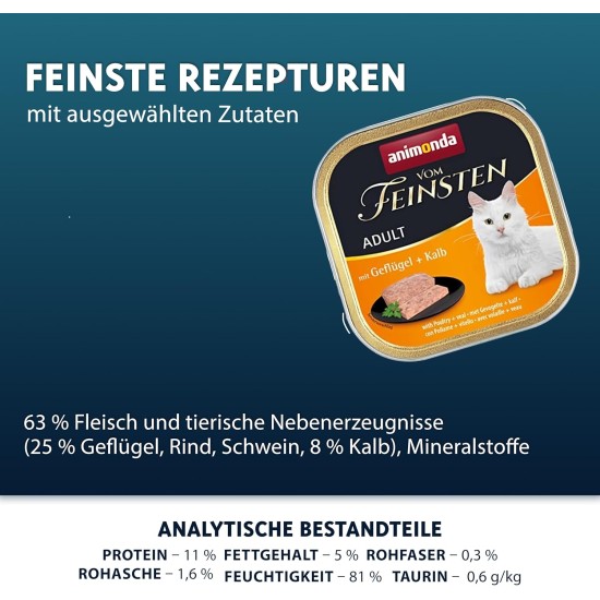 animonda Vom Feinsten Adult Fish & Meat Variety (32 x 100 g), Wet Food for Adult Cats, Cat Food without Grains and Sugar, Fine Piece Pies animonda Vom Feinsten Adult Fish & Meat Variety (32 x 100 g), Wet Food for Adult Cats, Cat Food without Grains and Sugar, Fine Piece Pies