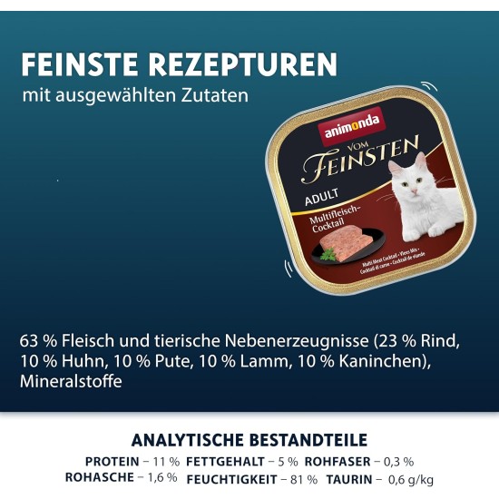 animonda Vom Feinsten Adult Fish & Meat Variety (32 x 100 g), Wet Food for Adult Cats, Cat Food without Grains and Sugar, Fine Piece Pies animonda Vom Feinsten Adult Fish & Meat Variety (32 x 100 g), Wet Food for Adult Cats, Cat Food without Grains and Sugar, Fine Piece Pies